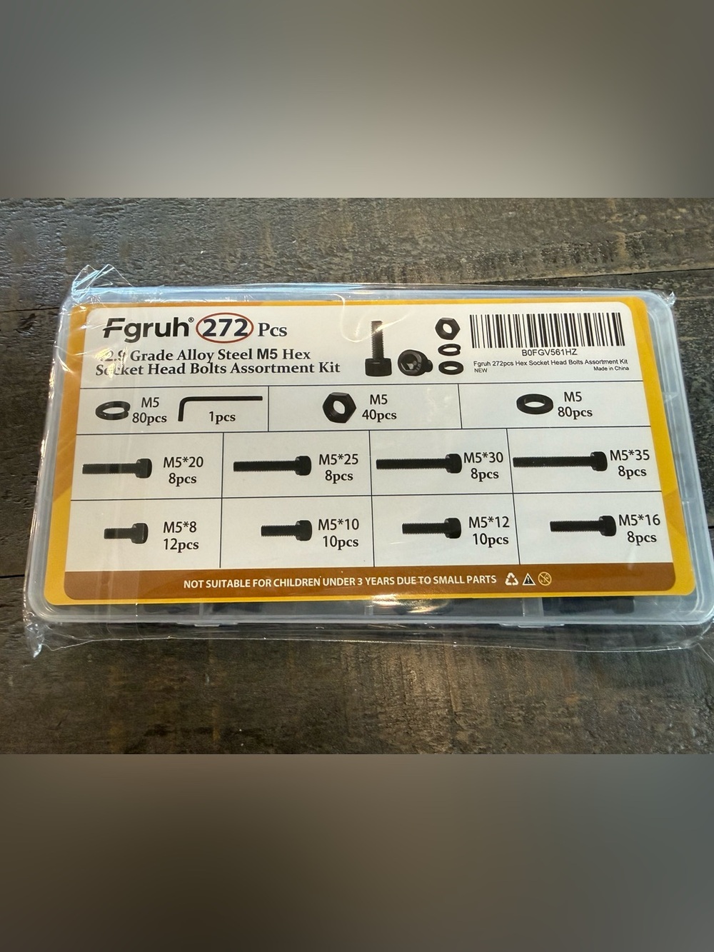 New 272PCS M5 Screws, Nuts and Washers Assortment kit